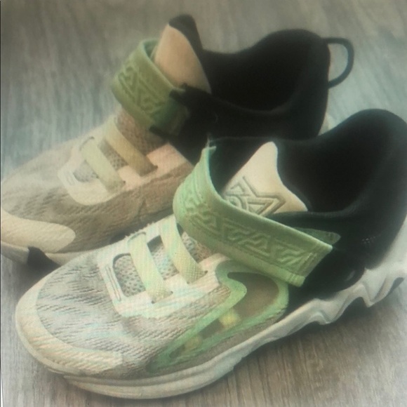 Other - Kids Athletic Shoes - Green and Black stretchy laces and Velcro strap